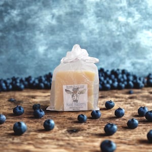 Maine Blueberry Scented Goat Milk Soap, Handcrafted Cold Process Soap