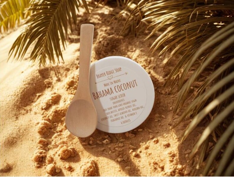 Bahama Coconut Sugar Or Salt Scrub, Exfoliating Body Polish, 6oz image 3