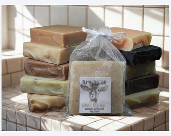 10 Handcrafted Goat Milk Soap Bars, Maine Made, Scent Choice