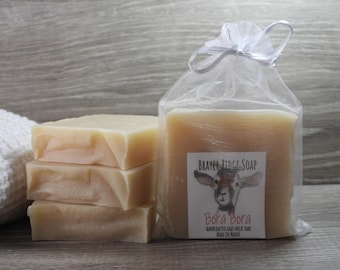 4 Bars Bora Bora Scented Goat Milk Soap: Tropical Skin Care, Maine Made