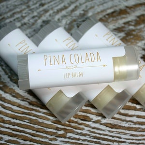 4 Handcrafted Pina Colada Flavored Lip Balms, Pina Colada Lip Butter, Lip Care, Maine Made Lip Balms, Coctail Lip Balms image 1