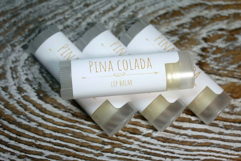 4 Handcrafted Pina Colada Flavored Lip Balms, Pina Colada Lip Butter, Lip Care, Maine Made Lip Balms, Coctail Lip Balms image 1