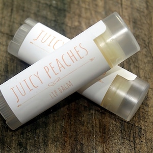 Juicy Peaches Flavor Lip Balm, Lip Care, Peach Lip Balm, Peach Flavored Balm ,Maine Made, Lip Butter, Kids Lip Balm, Moisturizing Lip Care