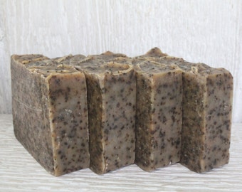 4 Vanilla Coffee Handcrafted Goat Milk Soaps With Ground Coffee, Exfoliating Bath and  Body Soap, Hand Soap  Made in Maine,