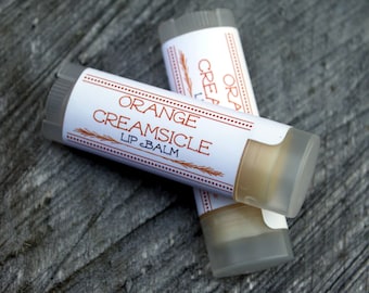 Orange Creamsicle Handcrafted Lip Balm, Made In Maine , Handmade with Organic Shea Butter, Orange Essential Oil, Lip Butter, Lip Care