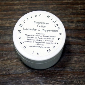 Lavender & Peppermint Magnesium Lotion, Handcrafted Magnesium Lotion, Bedtime Lotion, Self Care