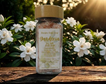 Gardenia Scented Dead Sea Salt Bath Soak, Relaxation Spa Soak (4 oz)
