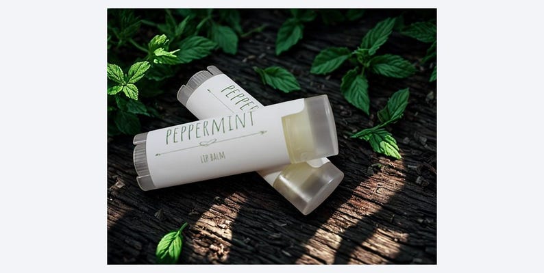 Baume à lèvres à l'huile essentielle de menthe poivrée : fabriqué dans le Maine, soin des lèvres gercées image 2