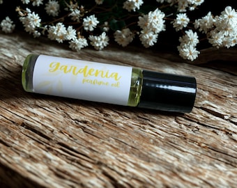 Parfum pour le corps en rouleau parfumé Gardenia, végétalien, parfum artisanal sans alcool, 10 ml, 33 oz