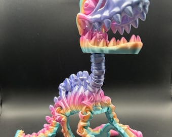 Dinosaurio de hueso flexible Rexi grande impreso en 3D, juguete articulado para inquietos