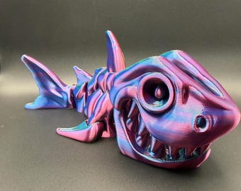 Pez óseo grande impreso en 3D, juguete articulado para inquietarse, regalo