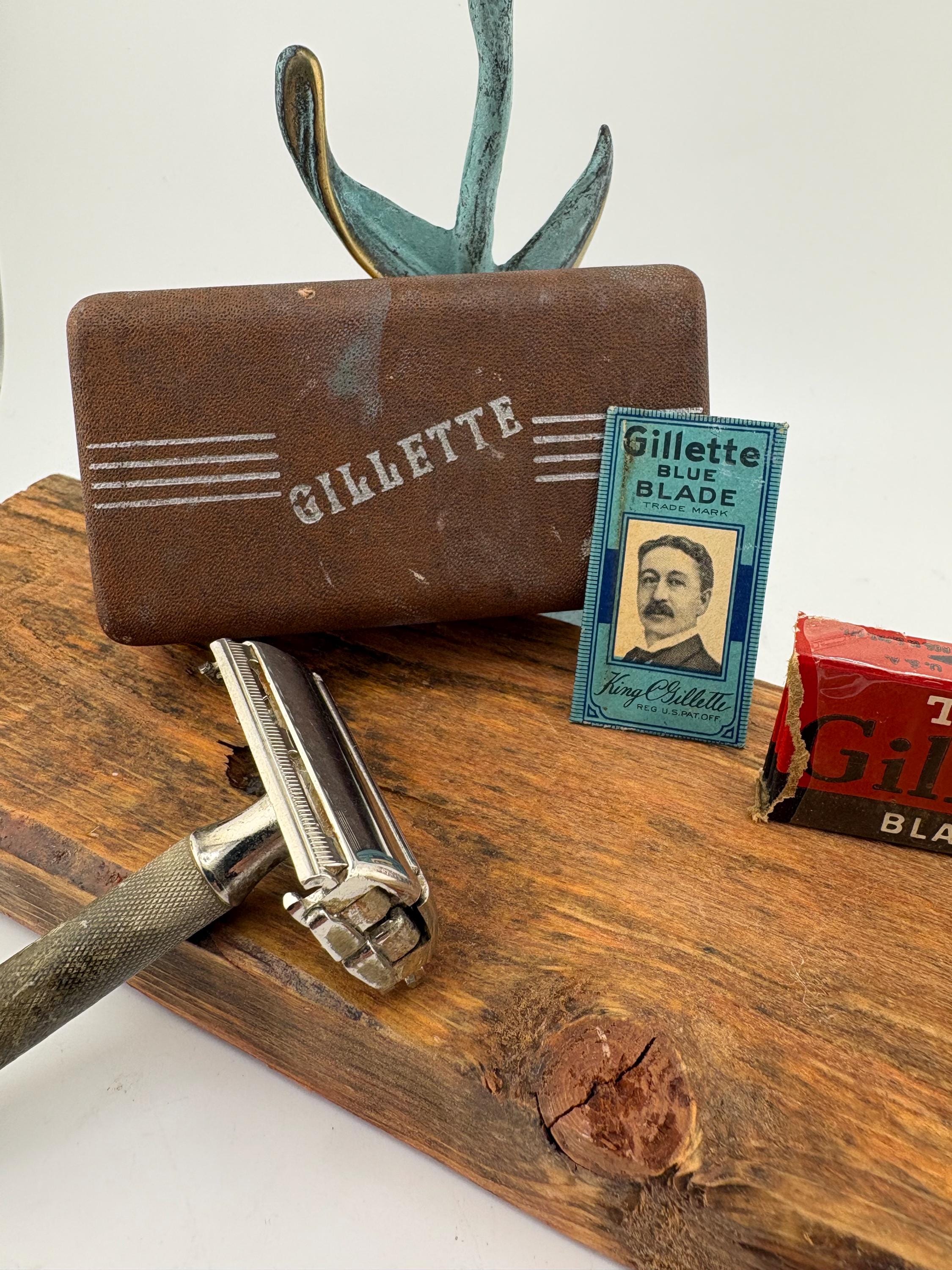 Vintage Gillette Razor Case Set - Etsy