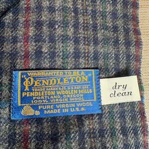 Vintage Pendleton Plaid Scarf – 100% Virgin Wool, Made in USA, Fringe Detail image 4
