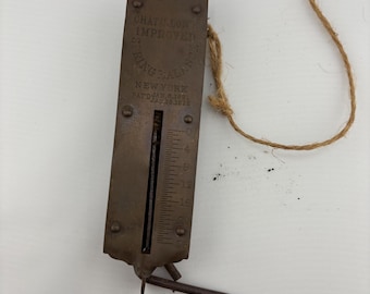 Antique Chatillon Hanging Scale: Brass Industrial Farmhouse Decor