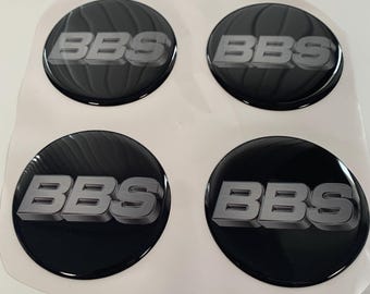 BBS カーリムのセンターキャップ用エポキシ樹脂ステッカー 4 枚セット || 全サイズシリコン粘着エンブレム