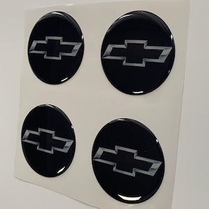 Set of 4 Epoxy resin Stickers for center caps on Chevrolet car rims || All Size Silicone Self-adhesive Emblems