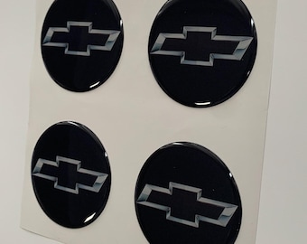 Set of 4 Epoxy resin Stickers for center caps on Chevrolet car rims || All Size Silicone Self-adhesive Emblems