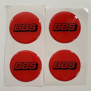 Set of 4 Epoxy resin Stickers for center caps on BBS car rims || All Size Silicone Self-adhesive Emblems