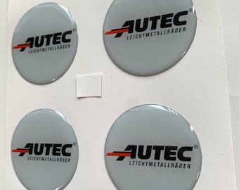 Set of 4 Epoxy resin Stickers for center caps on Autec car rims || All Size Silicone Self-adhesive Emblems