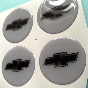 Set of 4 Epoxy resin Stickers for center caps on Chevrolet car rims || All Size Silicone Self-adhesive Emblems