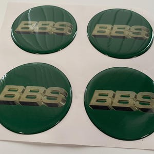 Set of 4 Epoxy resin Stickers for center caps on BBS car rims || All Size Silicone Self-adhesive Emblems
