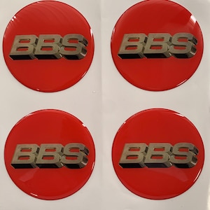 Set of 4 Epoxy resin Stickers for center caps on BBS car rims || All Size Silicone Self-adhesive Emblems