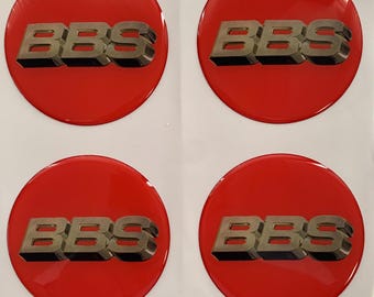 Set of 4 Epoxy resin Stickers for center caps on BBS car rims || All Size Silicone Self-adhesive Emblems