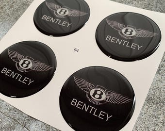 Set of 4 Epoxy resin Stickers for center caps on Bentley car rims || All Size Silicone Self-adhesive Emblems