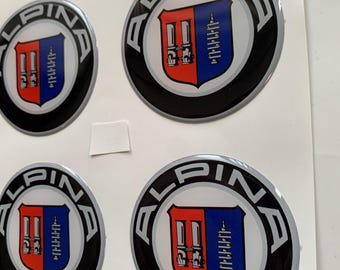 Set of 4 Epoxy resin Stickers for Center caps on Alpine car rims || All Size Silicone Self-adhesive Emblems