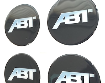 Set of 4 Epoxy resin Stickers for center caps on ABT car rims || All Size Silicone Self-adhesive Emblems