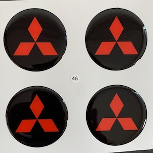 Set of 4 Epoxy resin Stickers for Center caps on Mitsubishi car rims || All Size Silicone Self-adhesive Emblems