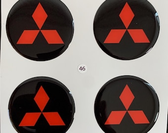 Set of 4 Epoxy resin Stickers for Center caps on Mitsubishi car rims || All Size Silicone Self-adhesive Emblems