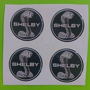 Set of 4 Epoxy resin Stickers for center caps on Shelby car rims || All Size Silicone Self-adhesive Emblems