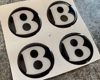 Set of 4 Epoxy resin Stickers for center caps on Bentley car rims || All Size Silicone Self-adhesive Emblems