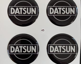 Set of 4 Epoxy resin Stickers for Center caps on Datsun car rims || All Size Silicone Self-adhesive Emblems