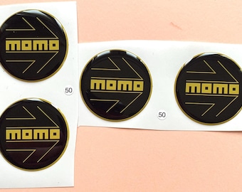Set of 4 Epoxy resin Stickers for center caps on Momo car rims || All Size Silicone Self-adhesive Emblems