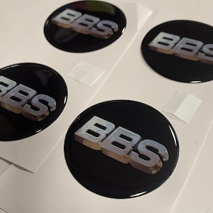 Set of 4 Epoxy resin Stickers for center caps on BBS car rims || All Size Silicone Self-adhesive Emblems