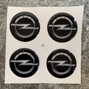 Set of 4 Epoxy resin Stickers for Center caps on Opel car rims || All Size Silicone Self-adhesive Emblems
