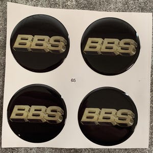 Set of 4 Epoxy resin Stickers for center caps on BBS car rims || All Size Silicone Self-adhesive Emblems