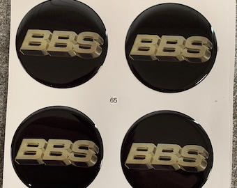 Set of 4 Epoxy resin Stickers for center caps on BBS car rims || All Size Silicone Self-adhesive Emblems