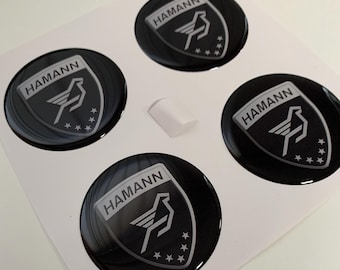 Set of 4 Epoxy resin Stickers for center caps on Hamann car rims || All Size Silicone Self-adhesive Emblems