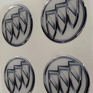 Set of 4 Epoxy resin Stickers for center caps on Buick car rims || All Size Silicone Self-adhesive Emblems