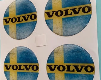 Set of 4 Epoxy resin Stickers for Center caps on Volvo car rims || All Size Silicone Self-adhesive Emblems