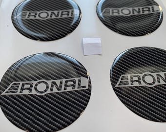 Set of 4 Epoxy resin Stickers for center caps on Ronal car rims || All Size Silicone Self-adhesive Emblems