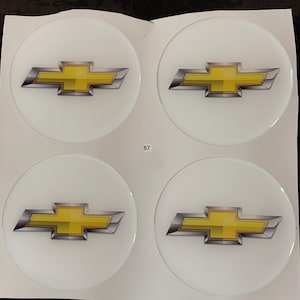 Set of 4 Epoxy resin Stickers for Wheel center caps on Chevrolet car Rims || All Size Silicone Self-adhesive Emblems