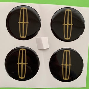 Set of 4 Epoxy resin Stickers for center caps on Lincoln car rims || All Size Silicone Self-adhesive Emblems