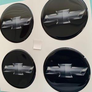 Set of 4 Epoxy resin Stickers for center caps on Chevrolet car rims || All Size Silicone Self-adhesive Emblems