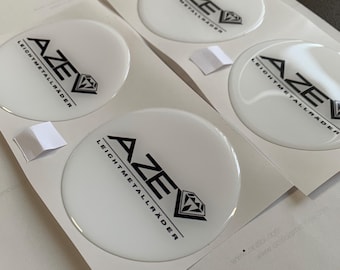 Azev カーリムのセンターキャップ用エポキシ樹脂ステッカー 4 枚セット || 全サイズシリコン粘着エンブレム