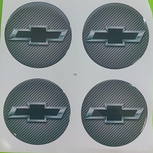Set of 4 Epoxy resin Stickers for center caps on Chevrolet car rims || All Size Silicone Self-adhesive Emblems
