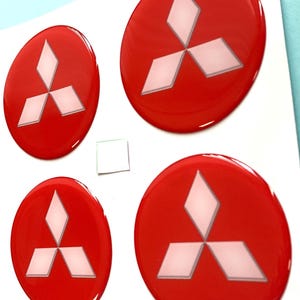 Set of 4 Epoxy resin Stickers for Center caps on Mitsubishi car rims || All Size Silicone Self-adhesive Emblems